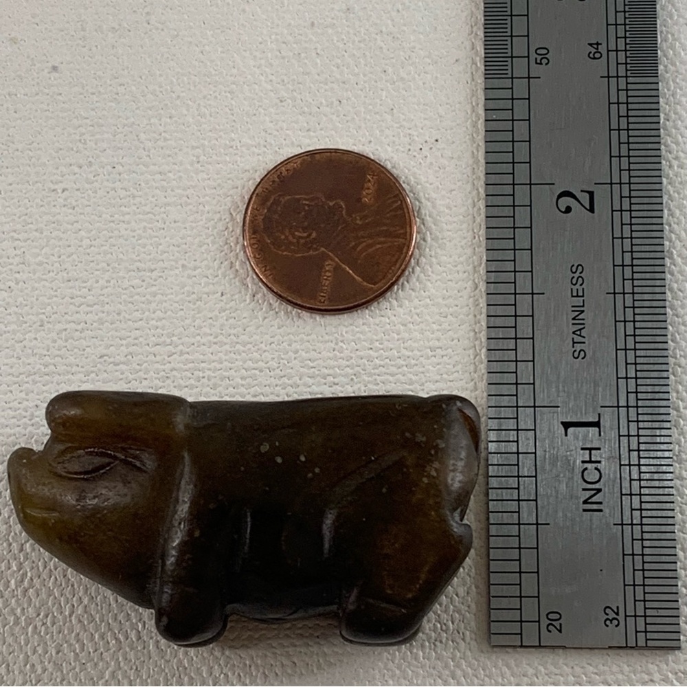 Vintage Chinese Zodiac Jade Pig Necklace Bead Hand Carved Animal Pendant 1.9" - Picture 14 of 14